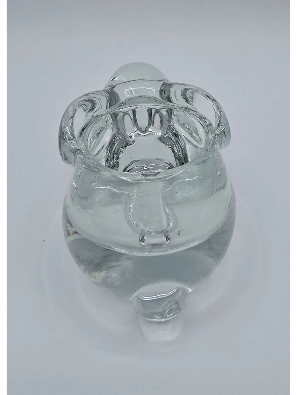 Vintage Clear Indiana Glass Bunny Rabbit Tealight Votive Candle Holder Clear